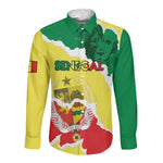 Custom Senegal Beach Soccer 2025 Long Sleeve Button Shirt Go Champions - Grunge Style