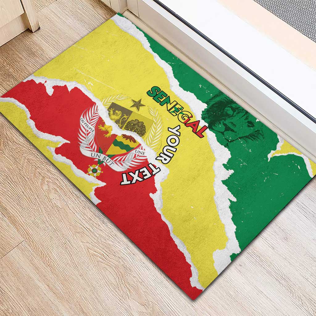 Custom Senegal Beach Soccer 2025 Rubber Doormat Go Champions - Grunge Style