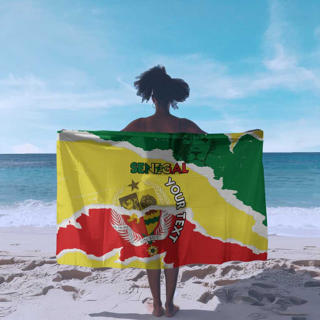 Custom Senegal Beach Soccer 2025 Sarong Go Champions - Grunge Style