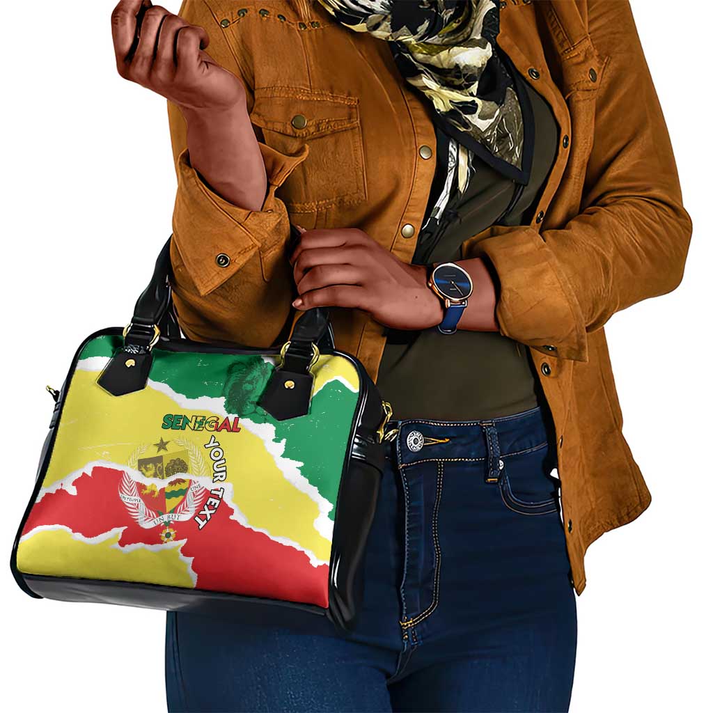 Custom Senegal Beach Soccer 2025 Shoulder Handbag Go Champions - Grunge Style