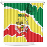 Custom Senegal Beach Soccer 2025 Shower Curtain Go Champions - Grunge Style