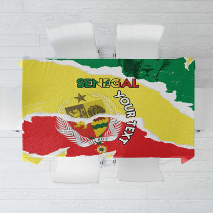 Custom Senegal Beach Soccer 2025 Tablecloth Go Champions - Grunge Style
