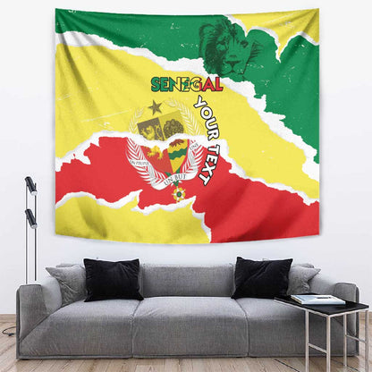Custom Senegal Beach Soccer 2025 Tapestry Go Champions - Grunge Style
