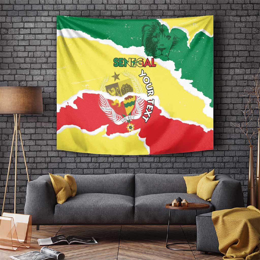 Custom Senegal Beach Soccer 2025 Tapestry Go Champions - Grunge Style