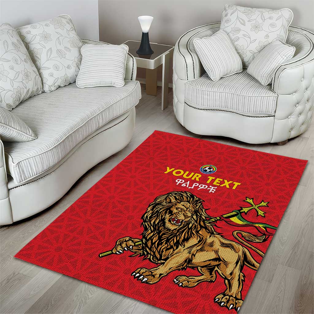 Custom Ethiopia Football Area Rug Go Champions