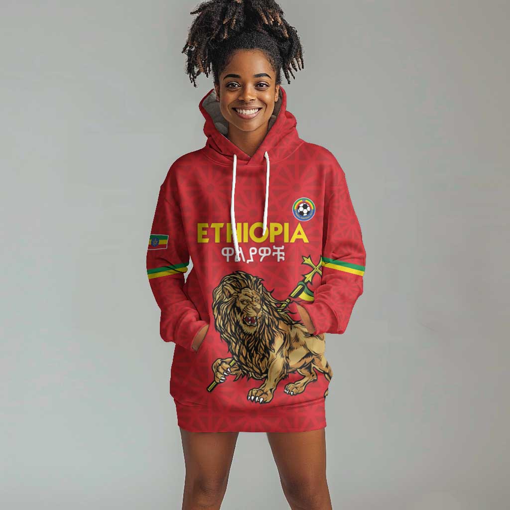 Custom Ethiopia Football Hoodie Dress Go Champions