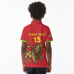 Custom Ethiopia Football Kid Polo Shirt Go Champions