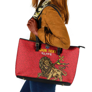 Custom Ethiopia Football Leather Tote Bag Go Champions