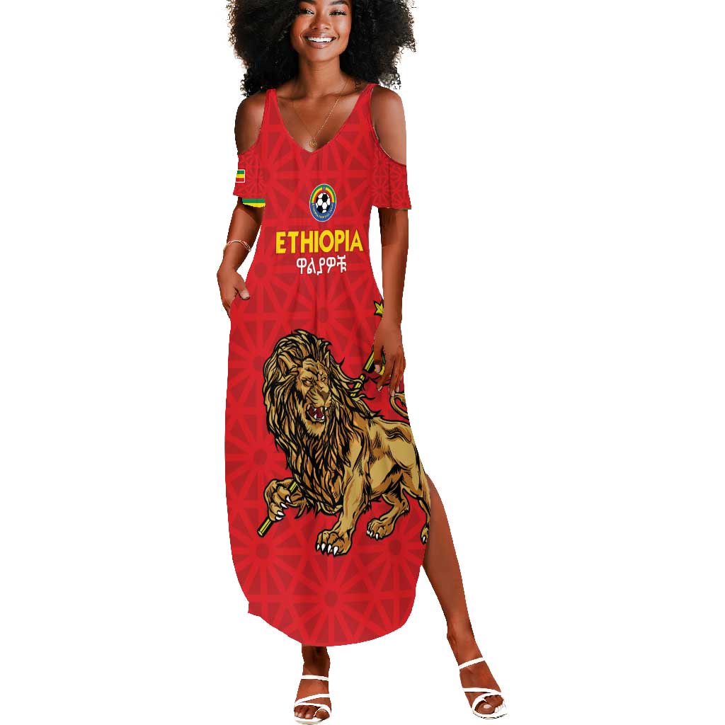 Custom Ethiopia Football Summer Maxi Dress Go Champions