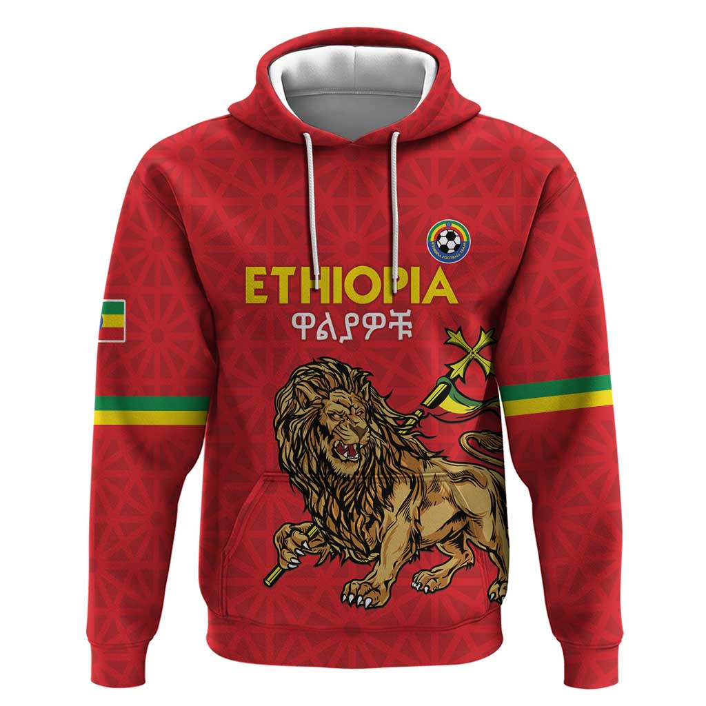 Custom Ethiopia Football Zip Hoodie Go Champions