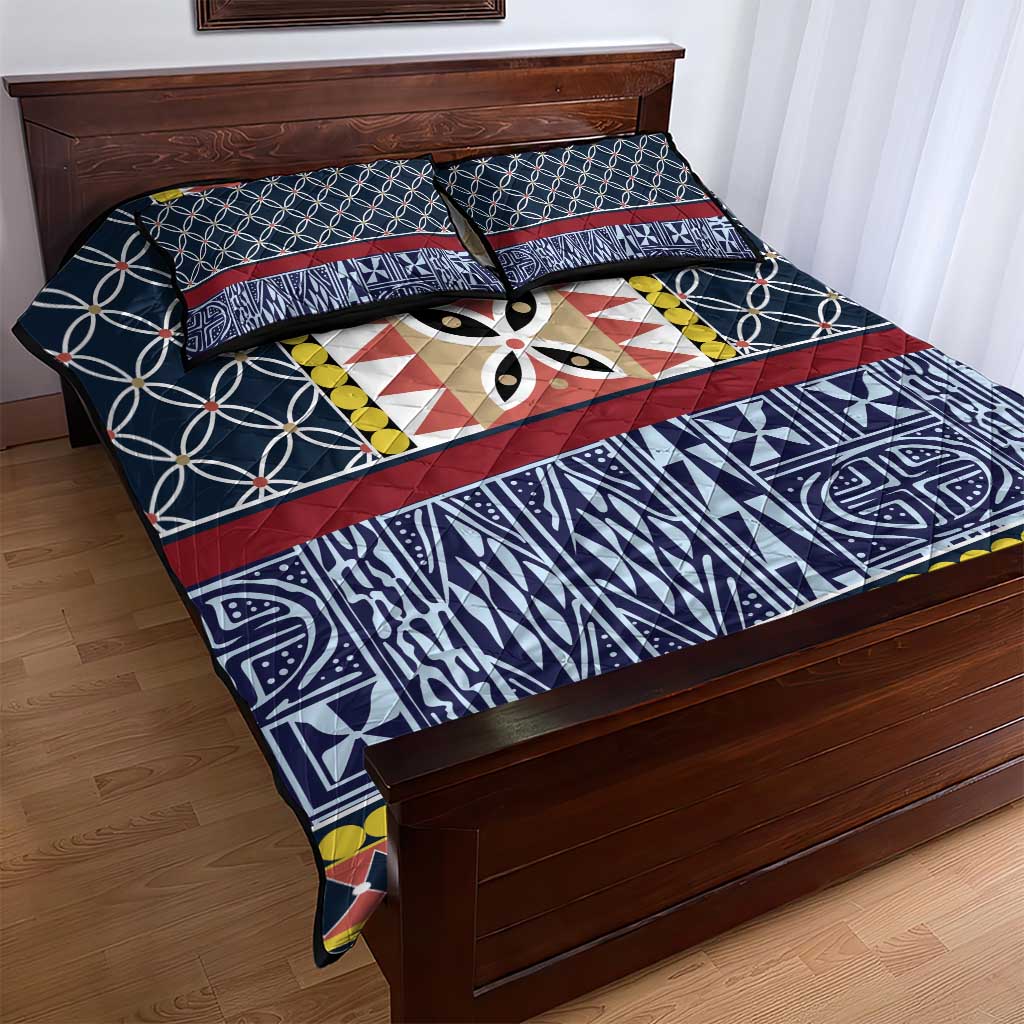 Toghu Bamenda Quilt Bed Set Cameroon Traditional Pattern