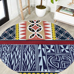 Toghu Bamenda Round Carpet Cameroon Traditional Pattern