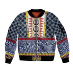 Toghu Bamenda Sleeve Zip Bomber Jacket Cameroon Traditional Pattern