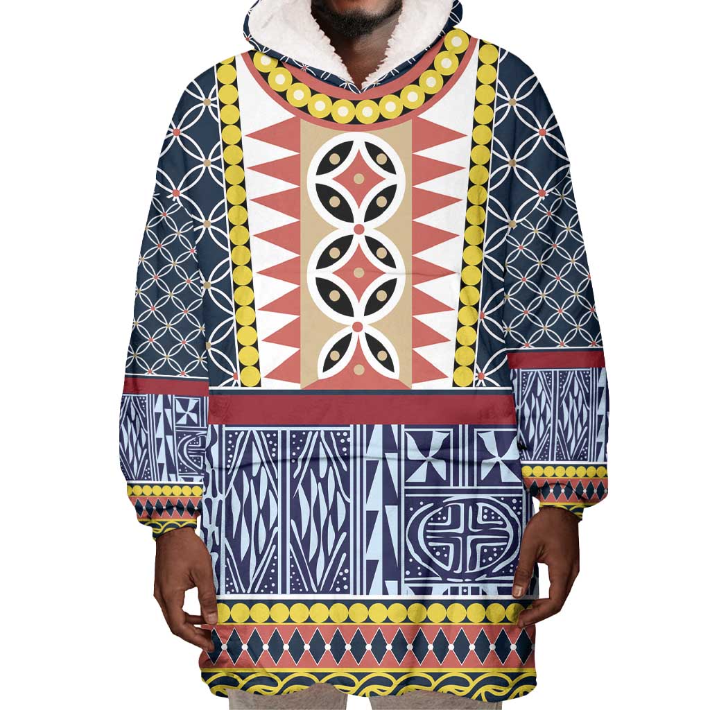 Toghu Bamenda Wearable Blanket Hoodie Cameroon Traditional Pattern