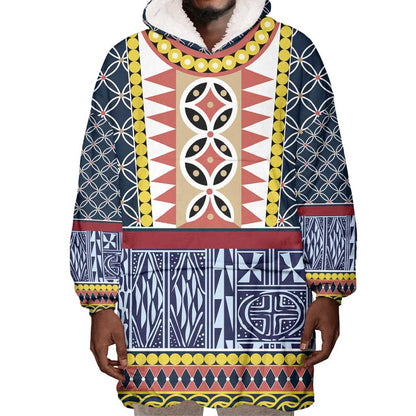 Toghu Bamenda Wearable Blanket Hoodie Cameroon Traditional Pattern