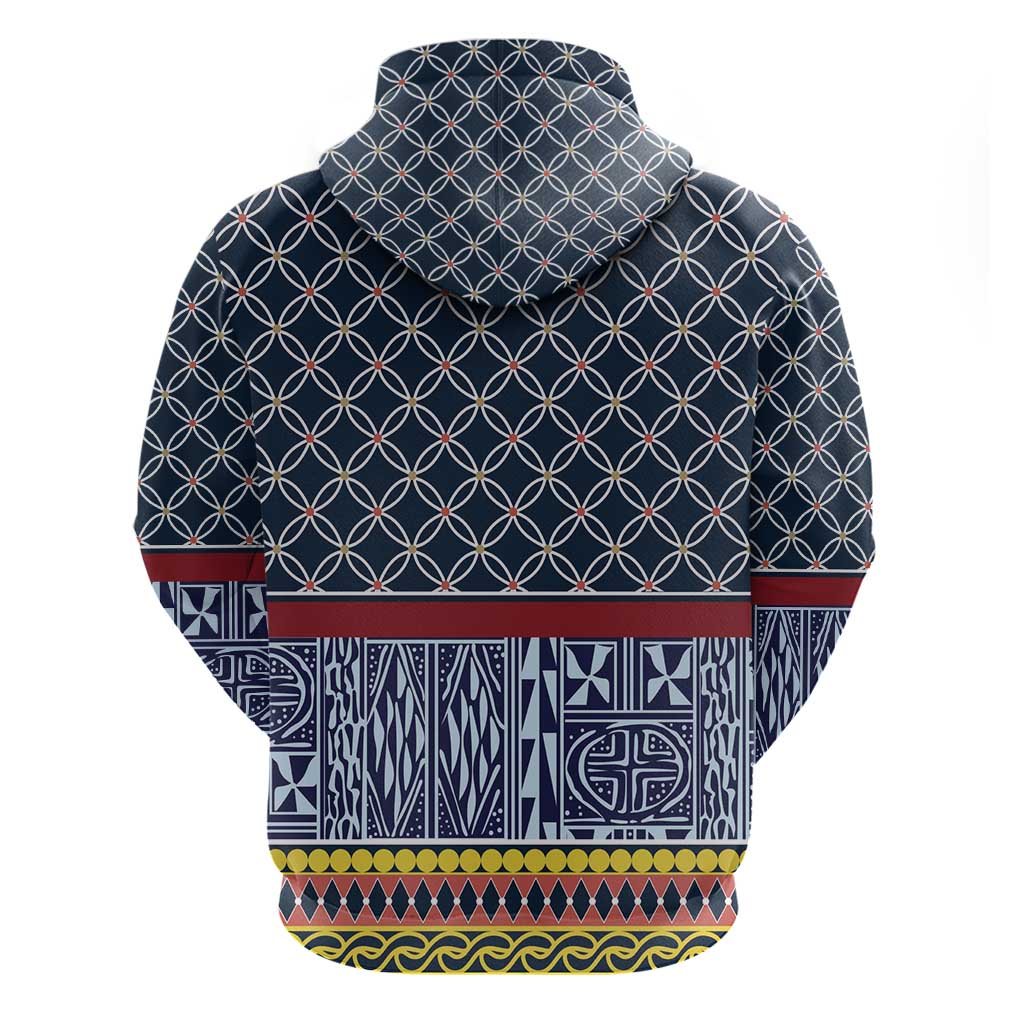 Toghu Bamenda Zip Hoodie Cameroon Traditional Pattern