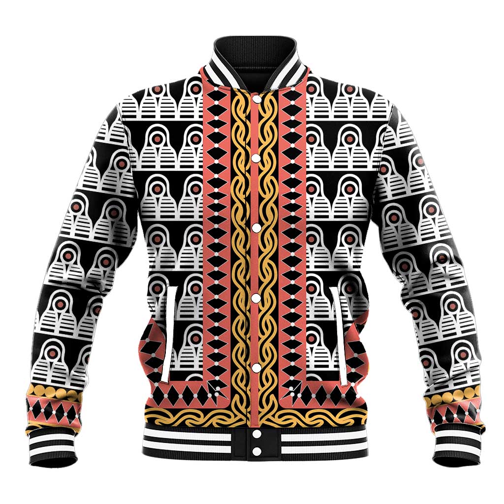 Cameroon Baseball Jacket Toghu Traditional Pattern