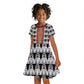Cameroon Kid Short Sleeve Dress Toghu Traditional Pattern