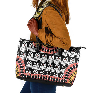 Cameroon Leather Tote Bag Toghu Traditional Pattern
