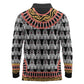 Cameroon Long Sleeve Polo Shirt Toghu Traditional Pattern
