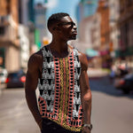 Cameroon Men Tank Top Toghu Traditional Pattern