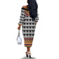 Cameroon Off The Shoulder Long Sleeve Dress Toghu Traditional Pattern