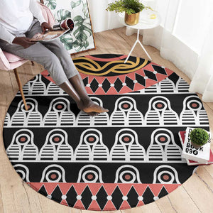 Cameroon Round Carpet Toghu Traditional Pattern