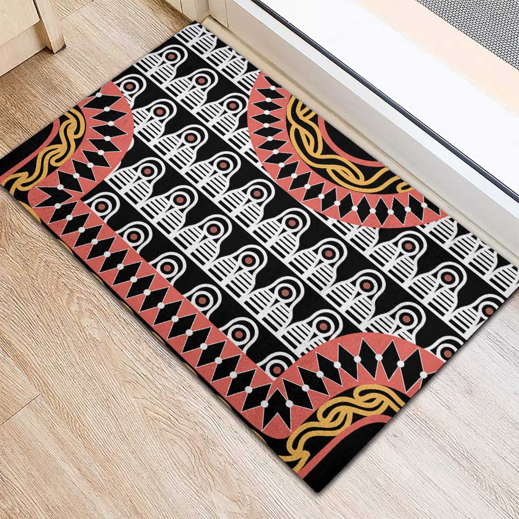 Cameroon Rubber Doormat Toghu Traditional Pattern
