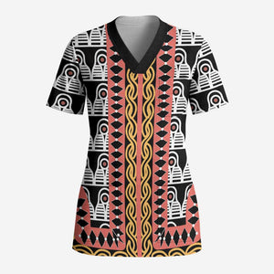 Cameroon Toghu Traditional Pattern Scrub Top - African Pride