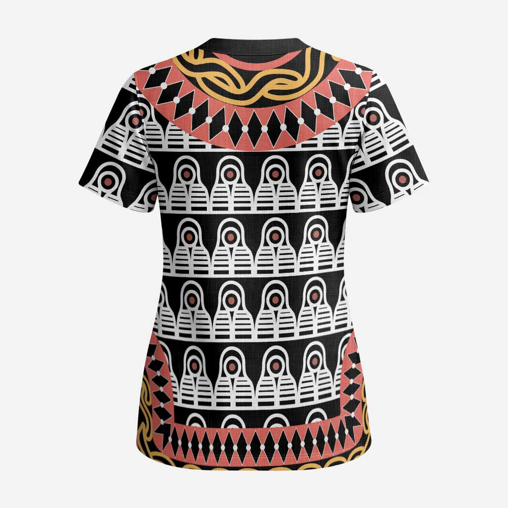 Cameroon Toghu Traditional Pattern Scrub Top - African Pride