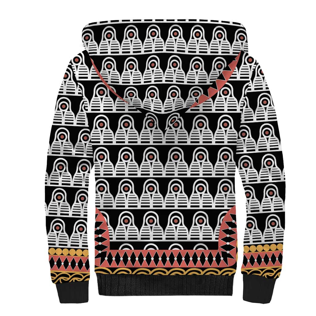 Cameroon Sherpa Hoodie Toghu Traditional Pattern