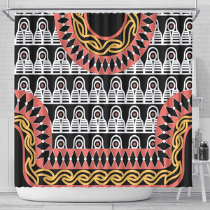 Cameroon Shower Curtain Toghu Traditional Pattern