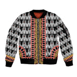 Cameroon Sleeve Zip Bomber Jacket Toghu Traditional Pattern
