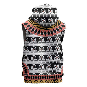 Cameroon Sleeveless Hoodie Toghu Traditional Pattern - African Pride