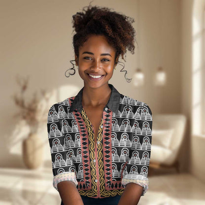 Cameroon Women Casual Shirt Toghu Traditional Pattern