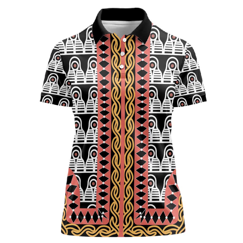 Cameroon Women Polo Shirt Toghu Traditional Pattern
