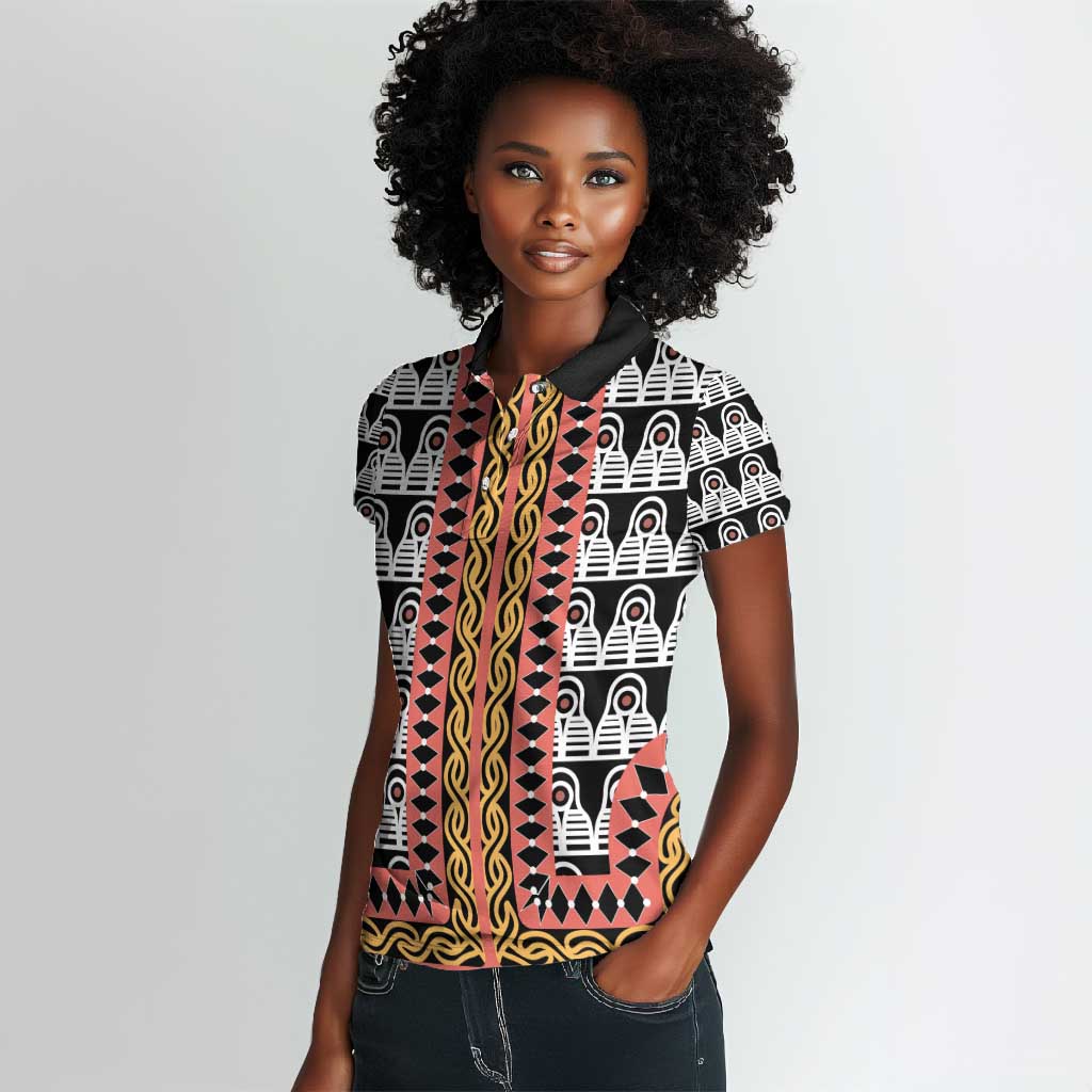 Cameroon Women Polo Shirt Toghu Traditional Pattern