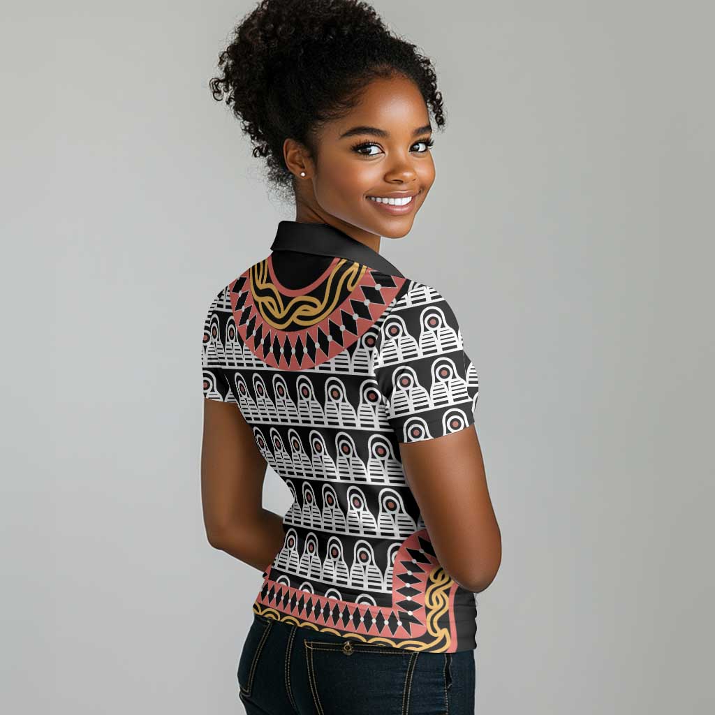 Cameroon Women Polo Shirt Toghu Traditional Pattern