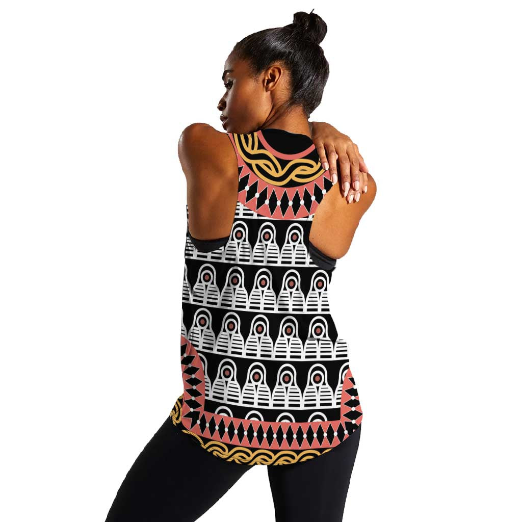 Cameroon Women Racerback Tank Toghu Traditional Pattern