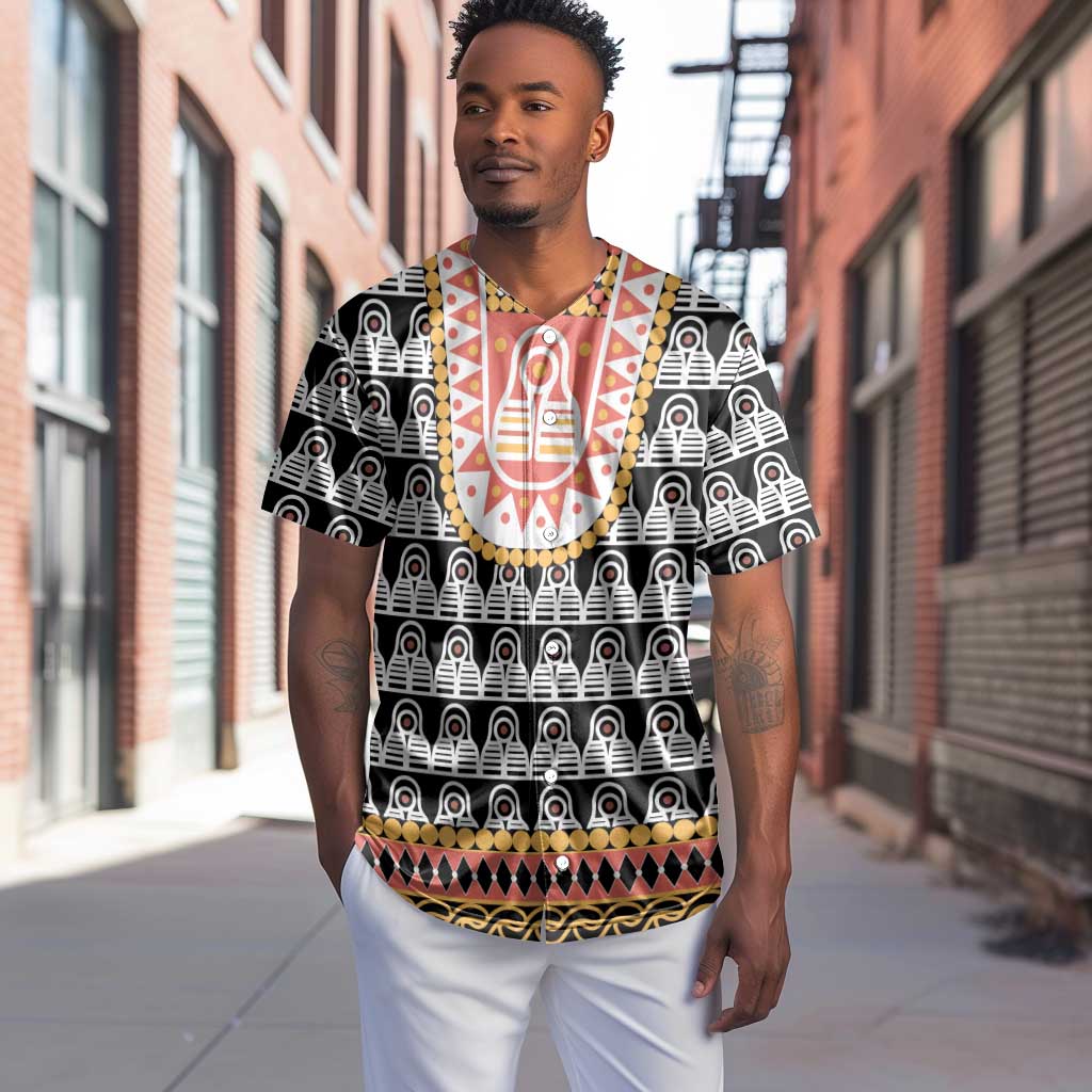 Cameroon Traditional Toghu Pattern Baseball Jersey