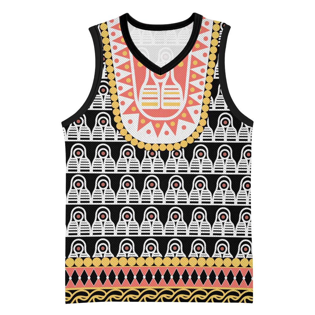 Cameroon Traditional Toghu Pattern Basketball Jersey LT15