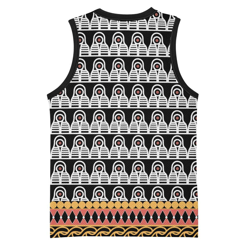 Cameroon Traditional Toghu Pattern Basketball Jersey LT15