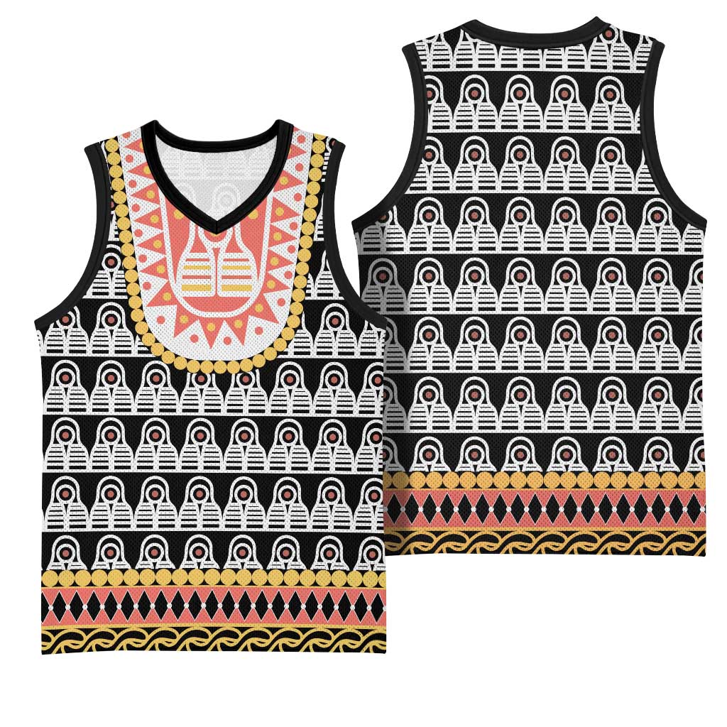 Cameroon Traditional Toghu Pattern Basketball Jersey LT15