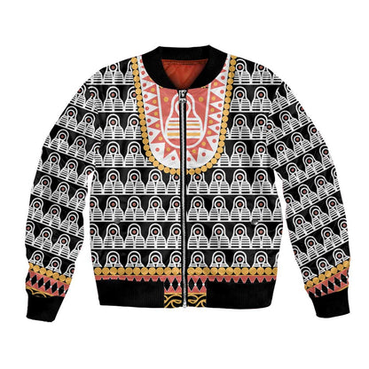 Cameroon Traditional Toghu Pattern Bomber Jacket