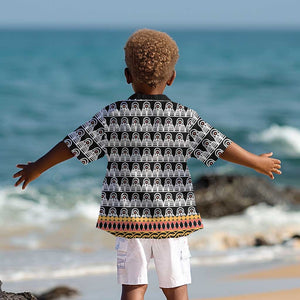 Cameroon Traditional Toghu Pattern Kid Hawaiian Shirt