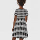 Cameroon Traditional Toghu Pattern Kid Short Sleeve Dress