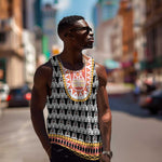 Cameroon Traditional Toghu Pattern Men Tank Top