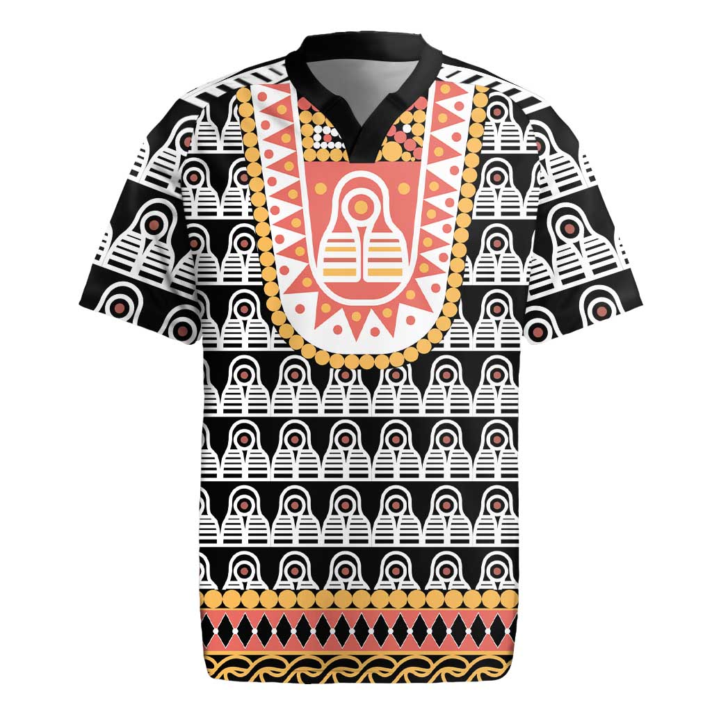Cameroon Traditional Toghu Pattern Rugby Jersey