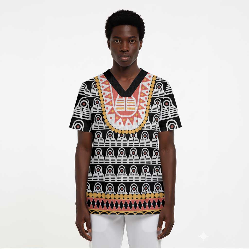 Cameroon Traditional Scrub Top Toghu Pattern - African Pride