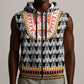 Cameroon Traditional Toghu Pattern Sleeveless Zip Hoodie - African Pride